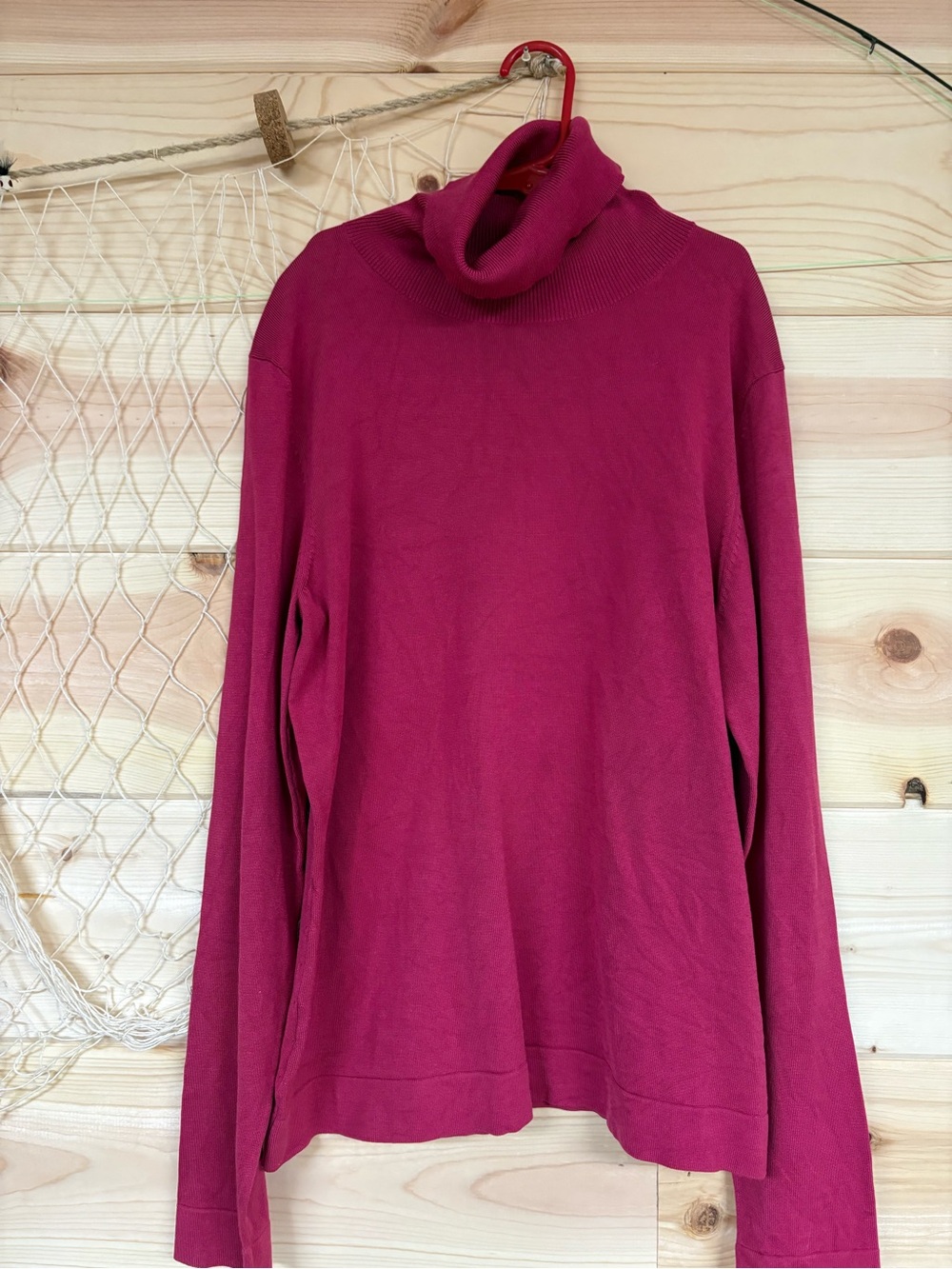 Ann Taylor Raspberry Turtleneck Premium Silk Blend Sweater